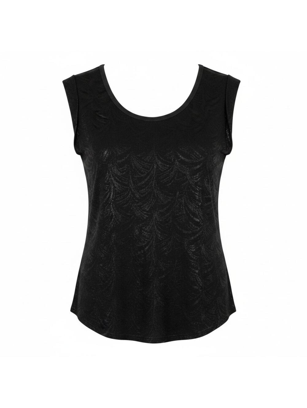 Metallic Textured Foil Cap Sleeve Tee